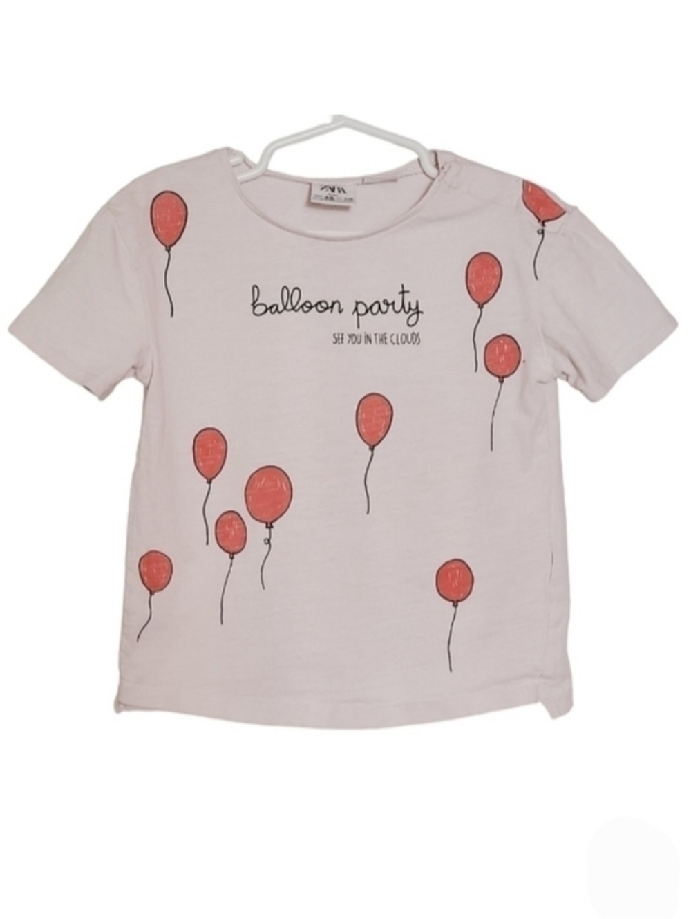 K1114 * Zara Baby Balloon Party Tee Pink Size 4-5 Yrs